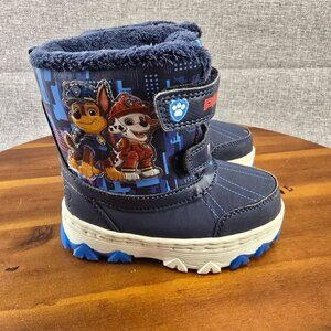 Paw Patrol Toddler Boys Winter Snow Boots Size 8 With Paw Patrol Lighted Sole